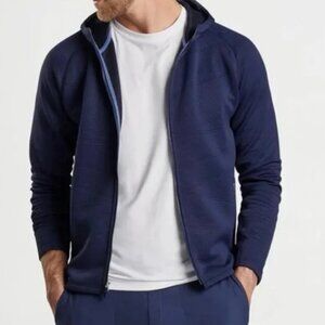 Peter Millar Orion Performance Crown Sport Quilted Hoodie Golf Jacket Navy